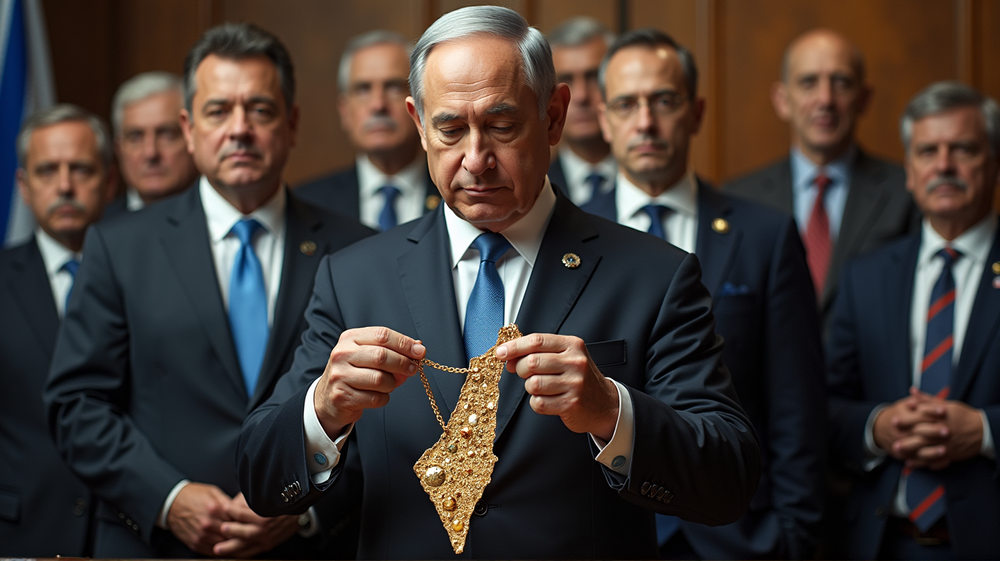 Diplomatické napätia vyostruje kontroverzný darček Netanjahua o „Veľkom Izraeli“