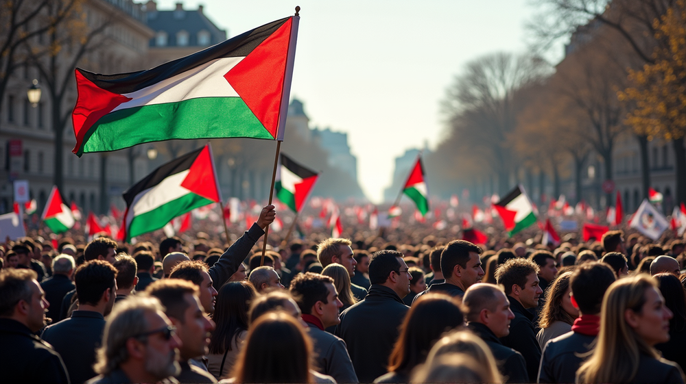 Paríž sa zjednotil na podporu práv Palestínčanov