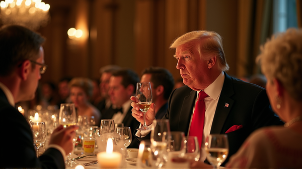 Trump oslavuje 'anglicky hovoriaci svet' na kráľovskej hostine vo Veľkej Británii